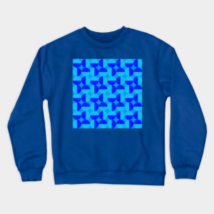 monochrome blue geometrical abstract circle pattern Crewneck Sweatshirt